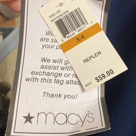 Teen girl Navy and cream party dress - Picture 3 of 6